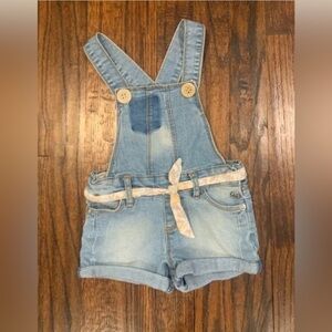 7 for All Mankind baby girl overalls romper shorts denim size 12 months #81